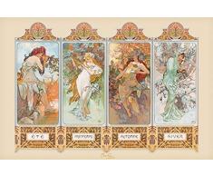 Mucha PP31095 (4 Seasons) Maxi Poster, Multicolore, 61 x 91,5 cm