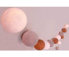CREATIVECOTTON Guirlande Lumineuse Ambiance, 20 Boules de Coton avec Mode Timer et Mode Veilleuse