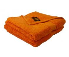 Gözze, lot de 2 serviettes de toilette orange, 50x100 cm , 100% coton, excellente qualité 550 g/m², moelleux et utra doux Standard 100