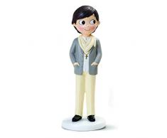 Mopec Figurine pour gÃ¢teau de communion avec Foulard, gris, 16,5 cm