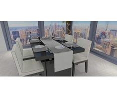 Soleil docre Galaxy Chemin de Table, Polyester, Blanc, 40 X 180 cm