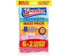 Spontex Lot de 8 Chiffons en Microfibre Multifonctions, Polyester/Polyamide, Couleurs Pastels, 30 x 0,2 x 30 cm