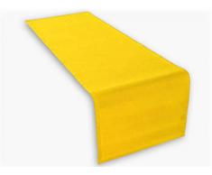 1 x Chemin de table en couleur jaune 45x150 cm 100% coton 285 gr/qm. Excellent qualité. Produit de marque Lemos-Home.