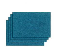 kela (4 x 12322 Set de Table Felia-4 PiÃ¨ces, Feutre, Bleu PÃ©trole, 45 x 30 x 2 cm