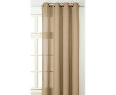 Linder 0205 /18/375FR Rideau Double Natte Beige Vert Oeillets 135 x 240 cm