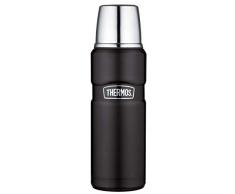 THERMOS Bouteille Isotherme en Acier Inoxydable, Acier Inoxydable, Noir, 7,5 x 7,5 x 24,4 cm