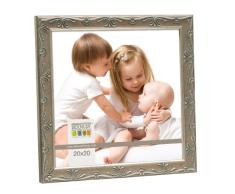 Deknudt Frames S41WD1-13.0X18.0 Cadre Photo Motif Baroque RÃ©sine ArgentÃ© 13 x 18 cm