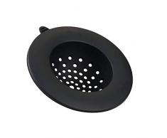 iDesign AUSTIN Filtre dÃ©vier ou de Lavabo, Grille Filtre Ronde en Silicone, Noir
