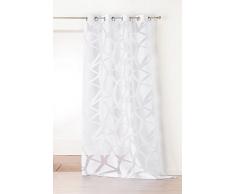 Linder Rideau - 8 Åillets Fusil Ronds, 100% Polyester, Blanc, 140X245