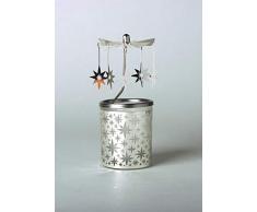 Kerzenfarm 84346 Photophore en Verre Motif Ã©toile 16 x 6 x 6 cm Verre ArgentÃ© 6 cm
