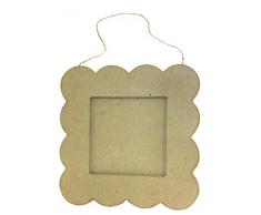 Décopatch CD027C - Un support en papier brun pulpé 0,5x20x20 cm, Cadre plat petit beurre
