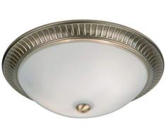 Endon Plafonnier laiton antique avec verre opalin