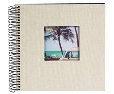 Goldbuch Bella Vista Album Photo à Spirales, Lin, Gris Sable, 20 x 20 cm
