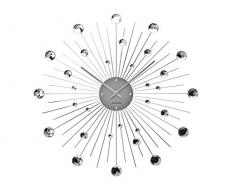 Karlsson KA4859 Pendule Murale Sunburst Crystal Large, Silver, Plastique, Argent, 4x50x50 cm
