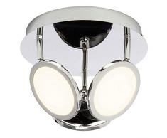 Brilliant AG G30534/15 Plafonnier LED extra-fin Ã 3 lumiÃ¨res, MÃ©tal, IntÃ©grÃ©, 5 W, Chrome
