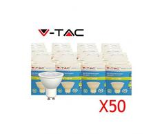 V-TAC SKU.167350 Spot LED Optic 7W GU10 Pack 50 VT-2778, Plastique,et Autre materiaux, 7 W, Blanc, Profondeur : 57 mm