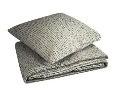 Alnoé Dessus de Lit chenillé bicolore Argent Argile 180 x 150 cm