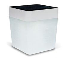 lutec Table de cube avec panneau solaire, plastique, argent, 10,5Â x 10,5Â x 12,5Â cm
