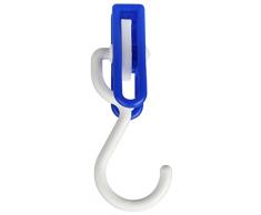 Fackelmann 61404 Lot de 5 Crochets Pince Ã Linge, Blanc/Bleu, 120 x 45 x 35 mm