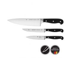 WMF Spitzenklasse Plus Set de Couteaux 3 pièces, 3, Couteau de Cuisine forgé, Performance Cut Couteau, Couteau de Cuisine, Couteau à Steak, Couteau
