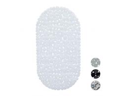 Relaxdays, Blanc Baignoire Aspect Pierre, Tapis de Bain antidérapant, avec ventouses, Lavable, LxP: 36 x 68 cm, PVC, 1 élément