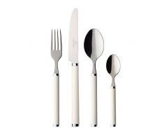 Villeroy & Boch Play! White Pearl Couverts de table pour 6 personnes, 24 piÃ¨ces, Inox, Manche en plastique blanc