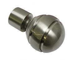GARDINIA Embouts pour tringle Ã rideau, 2 embouts boule, SÃ©rie Chicago, MÃ©tal, Effet inox, DiamÃ¨tre: 20 mm