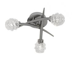 Oaks Lighting 6211 3/AC Salish Lustre finition Chrome satiné et lampes en verre