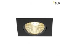 SLV New Tria Colonne murale cache-câble 68 LED plafonnier encastrable carré clair 9 W COB 3000 K 38 degrés clip plumes Noir 114390