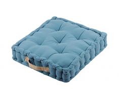 Lovely Casa Duo Coussin 45X45X10 CM, Coton, Azur/Lin