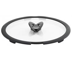Lagostina Couvercle en Verre Lagostina Ingenio pour Induction, Noir/Transparent, 28 cm