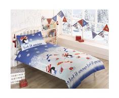 Rapport Let It Snow Bonhomme de Neige Housse de Couette, Multicolore, Unique
