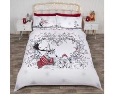 Rapport Parure de Lit Cerf et Amis, Taille King, Red, Double