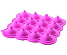 Silikomart 25.321.19.0069 LOL01 Cake Pops Moule pour Sucette Sphérique 16 Cavités Silicone Fuchsia