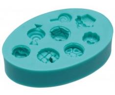 Kitchen Craft SDIFM16 Moule Sweetly Does It Bonbons en Silicone, Bleu, 9 x 12 x 16 cm