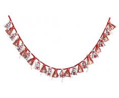 HEITMANN DECO 91564Â Calendrier de lAvent Guirlande avec Sacs Cadeau, Longueur 180Â cm, Plastique, Rouge/Gris, 25Â x 25Â x 4Â cm