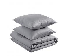 AmazonBasics Parure de lit 100Â % coton 155 x 220 cm / 80 x 80 cm, Gris cendre