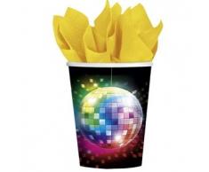 Amscan 581222 - 8 Gobelets Disco 266 ml