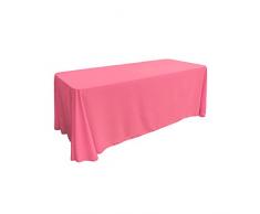 La Nappe Rectangulaire en Lin Polyester en Popeline, Polyester, Rose Vif, 228.6 x 335.3 x 0.04 cm