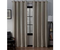 Exclusive Home Curtains Exclusif Maison Rideaux Loha en Lin Grommet Top fenÃªtre Panneau de Rideau Paire, Polyester, Beige, 84 Length