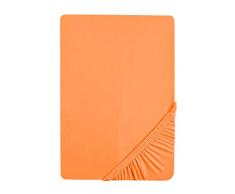 Biberna 77144 Drap housse en jersey stretch, selon Oeko-Tex Standard 100, env. 90 x 190 cm Ã 100 x 200 cm, Orange