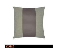 ZONS Coussin Design Simili Cuir 45x45cm + Rembourrage 480g Coussin Voiture Coussin canapé Oreiller Look Cuir(6 Couleurs à Choisir) (Beige)