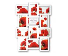 Innova PI01917 Maggiore 9 Cadre Multi Vues pour 12 Photos Résine Blanc 58,5 x 44,5 x 2,5 cm