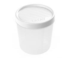 TATAY 1160901 Boîte de Conservation avec Fermeture à Vis Ronde 1 L Plastique Blanc 12 x 12 x 12,5 cm