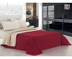 Elegant couette dété bordeaux/crème, single, 1 Place