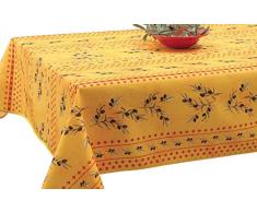 Le linge de Jules Nappe Anti-Taches Olivette Jaune - Taille : Rectangle 150x350 cm