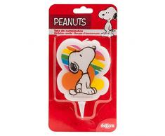 Snoopy 346129 Bougie, Cire, Blanc, 3 x 3 x 8 cm