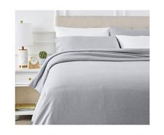 AmazonBasics Parure de lit avec housse de couette en microfibre chinÃ©e 220 x 250 cm, Bleu marine doux