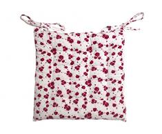 Soleil dOcre 005676 Eloise Dessus de Chaise CapitonnÃ© Coton Rouge 40 x 5 x 40 cm