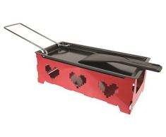 BISTROT KC2319 Appareil A RACLETTE Chauffe Plat Solo, Acier, Rouge/Noir, 29,8 x 9,1 x 9,5 cm